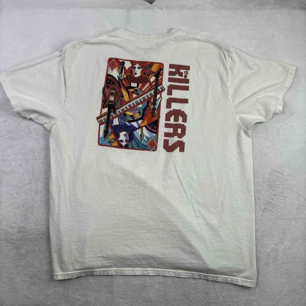 The Killers Diamonds Album White Short Sleeve Graphic Band Shirt Men's 2XL